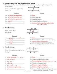 Give reasons for your answer. Geometry Worksheet Proofs Worksheet Proving Lines Parallel By Word Of Math