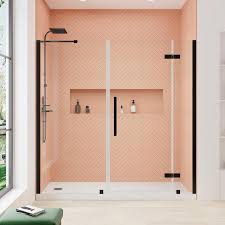 Ove Decors Ta1460300 Endless Tampa 73 3 8 Inch Alcove Frameless Hinge Shower Door Oil Rubbed Bronze