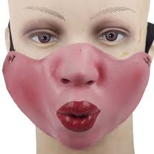 funny half face mask kiss jagger big