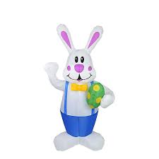easter bunny inflatable holding easter