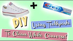 HOW TO CLEAN YOUR WHITE CONVERSE WITH TOOTHPASTE! - YouTube