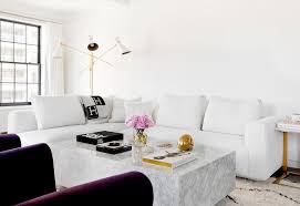 white modern sectional with black and