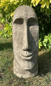 Head Moai Tiki Concrete Ornament