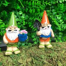 Two Jolly Little Gardening Gnomes In