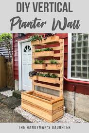 diy vertical wall planter with plans