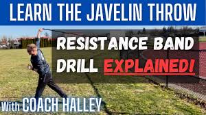 javelin throw resistance band drill