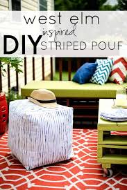 West Elm Inspired Striped Pouf