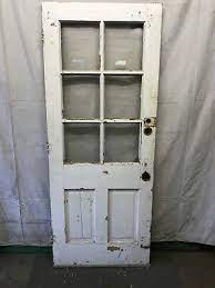 interior vintage wood door with 6 lite