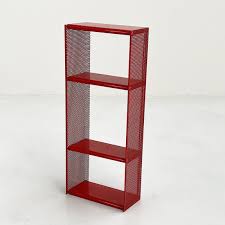 Red Wall Shelf In Perforated Metal