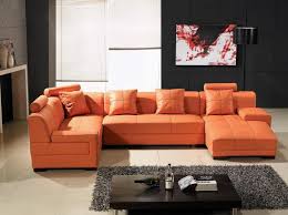 orange sofa living room ideas dark