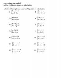Intermediate Algebra Skill Solving 2 X