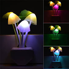 Amazon Com Smart Dusk To Dawn Sensor Led Night Light 0 6w Multi Color Changing Plug In Mushroom Dream Bed Nightlight Funny Energy Efficient Wall Lamp Flower Novelty Gifts For Nursery Baby Kids Adults Home Improvement