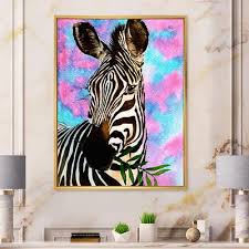 Designart Portrait On A Zebra On Pink