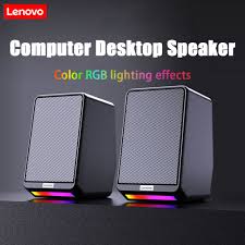 Lenovo Bộ Loa Máy Tính Để Bàn Loa Âm Thanh Máy Tính Xách Tay Có Dây USB  Phát Sáng RGB Di Động Phụ Kiện Máy Tính - Dàn âm thanh giải trí