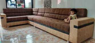 wooden corner sofa with modern