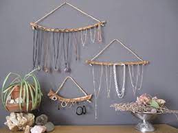 Olive Wood Jewelry Hanger Organizer For