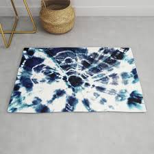 tie dye sunburst blue rug by nina may
