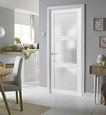 Solid French Door Frosted Glass 3 Lites