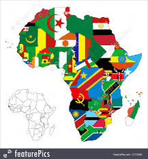 Multicolored political map of africa continent. Illustration Of Africa Continent Flag Map