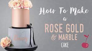rose gold and marble cake tutorial