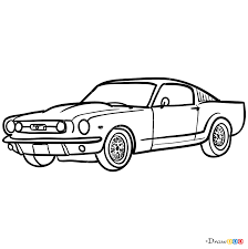 how to draw ford mustang 1967 retro cars