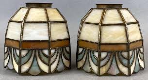 Set Of 2 Stained Glass Lamp Shades