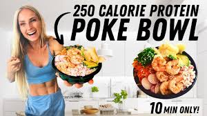 quick low calorie protein poke bowl in