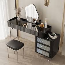 stylish black makeup vanity