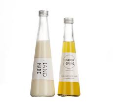 Frosted 300ml Glass Juice Bottle