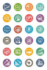 Business Graphs Charts Icons Dot Series Stock Vector