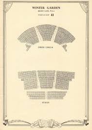Winter Garden Gillian Lynne Theatre Drury Lane Vintage Seating Plan C1955