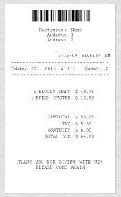 Gratuity Sales Tax Restaurant Invoice Template Free Printable