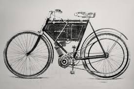 antique motorized bicycles zoom into