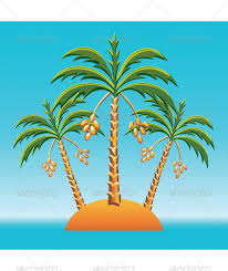 Vector Three Date Palm Trees On An