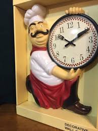 Fat Chef Kitchen Wall Clock Easy Read
