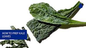 separate kale leaves from the stems