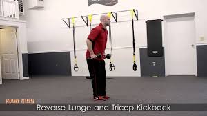 reverse lunge and tricep kickback you