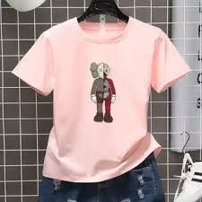 Kaws Uniqlo T Shirt Plus Size Letters Printed Korean Style Women
