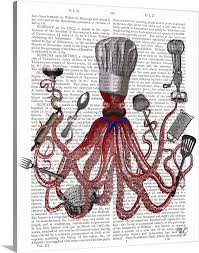 Octopus Fabulous French Chef Wall Art