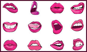 pop art style vector lips pack design