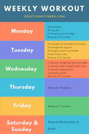 weekly workout plan hotsell