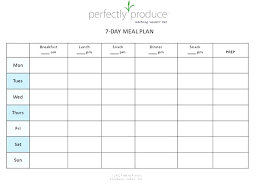 Meal Planning Menu Template With Grocery List Monthly