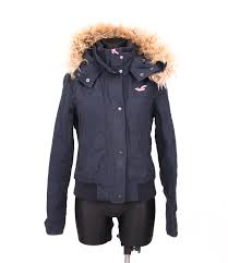 Details About Hollister Womens Jacket Fur Hood Black Size M