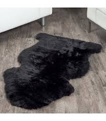1 pelt charcoal black sheep fur rug