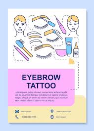 eyebrow tattoo poster template layout