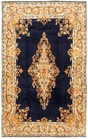 hand knotted wool blue rug