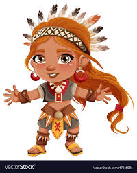 cute female native american cartoon