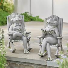Reading Frog Garden Statue Grandin