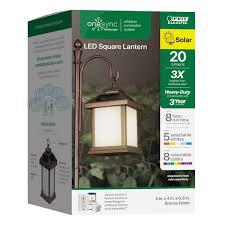 Feit Electric 3010303 4 In Onesync Solar Power Metal Square Hanging Pathway Light Bronze