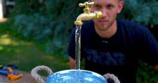 This charming garden fountain is simpler to make than it appears,. How To Make A Faucet Floating Water Fountain That Defies The Laws Of Gravity